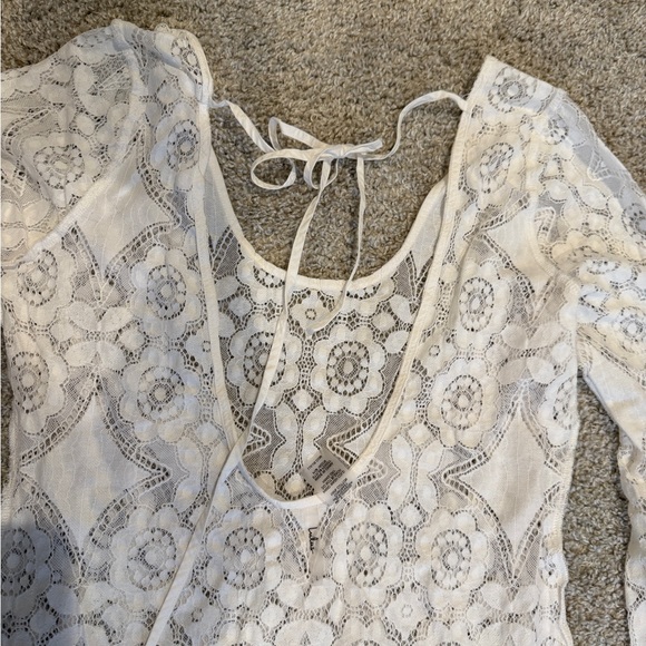 Lulu's White Lace Midi Coverup Dress - Picture 6 of 8